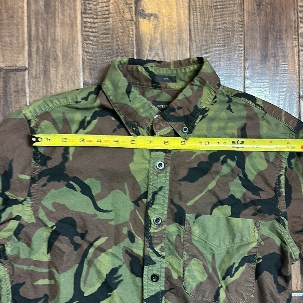 J. Crew Mens Camo Slim Fit Button Down Long Sleeve Shirt Size S